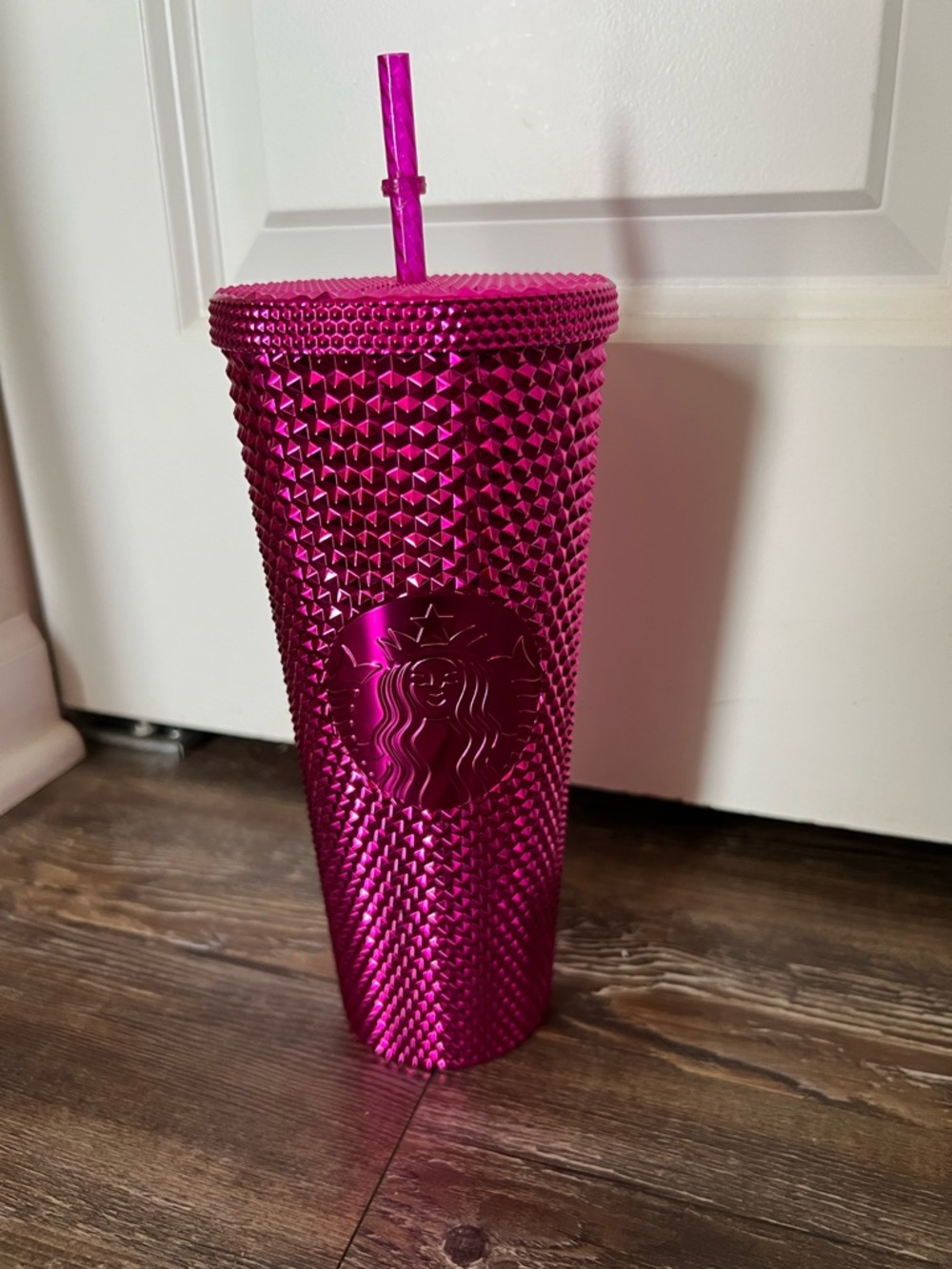 Starbucks Metallic Fuchsia Studded Tumbler with Straw